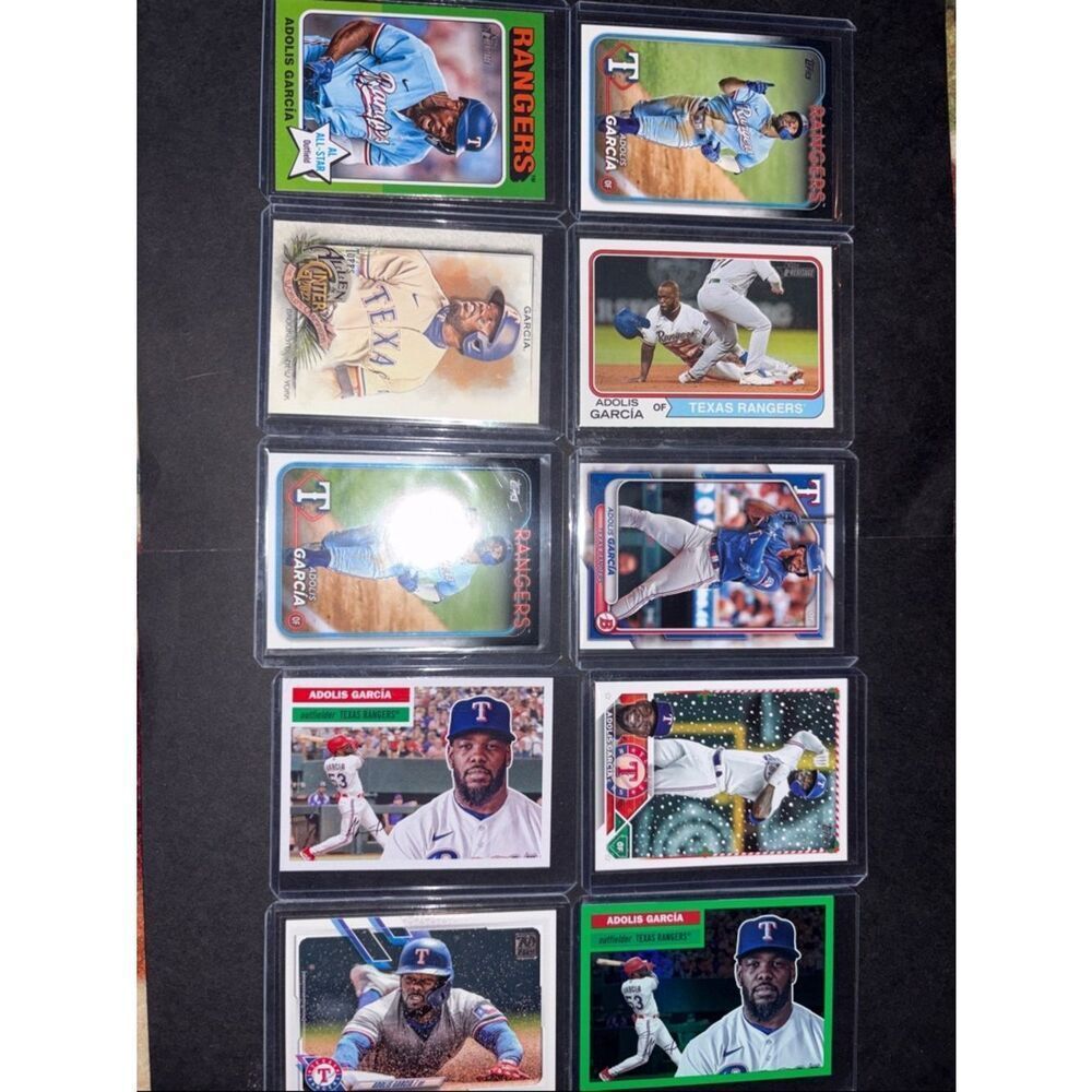 Topps Texas Rangers Adolis García Baseball Card Lot - Blue, Red, Green, White